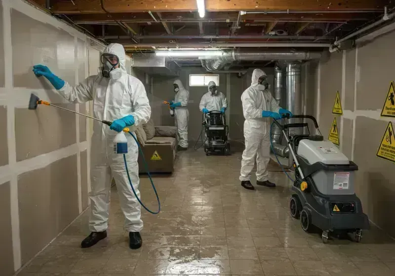 Basement Moisture Removal and Structural Drying process in Yell County, AR